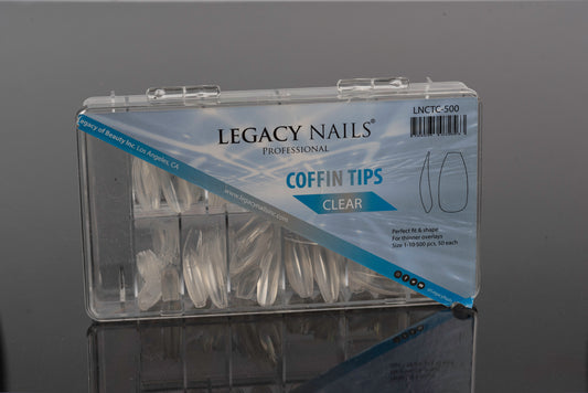 Clear Coffin Tips- Legacy Nails