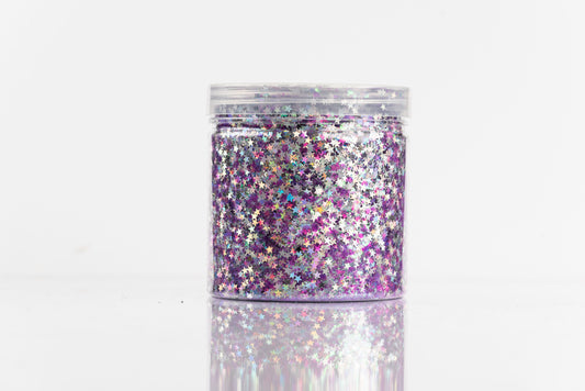 Glitter- Purple & Silver Stars