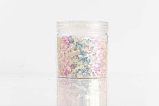 Glitter- White Chrome With Stars